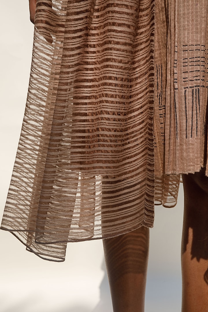 Nude Linen Noil Overlay by Urvashi Kaur at Pernia's Pop Up Shop