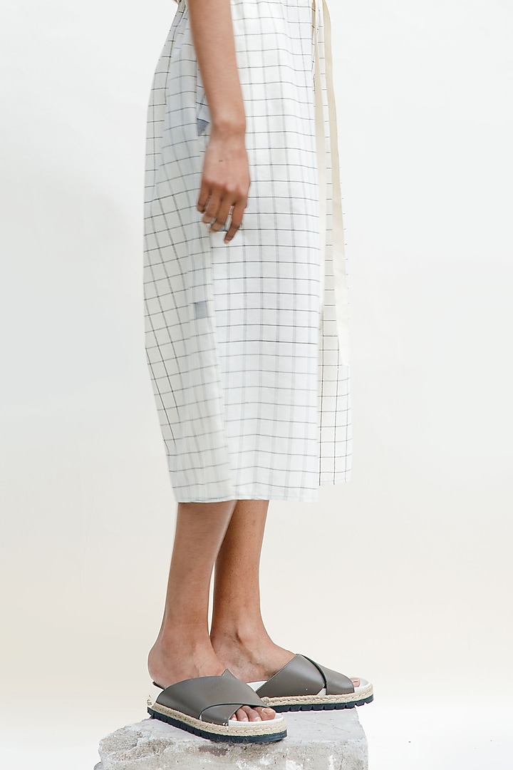 Shell-Colored Handloom Cotton Screen Printed Culottes by Urvashi Kaur at Pernia's Pop Up Shop
