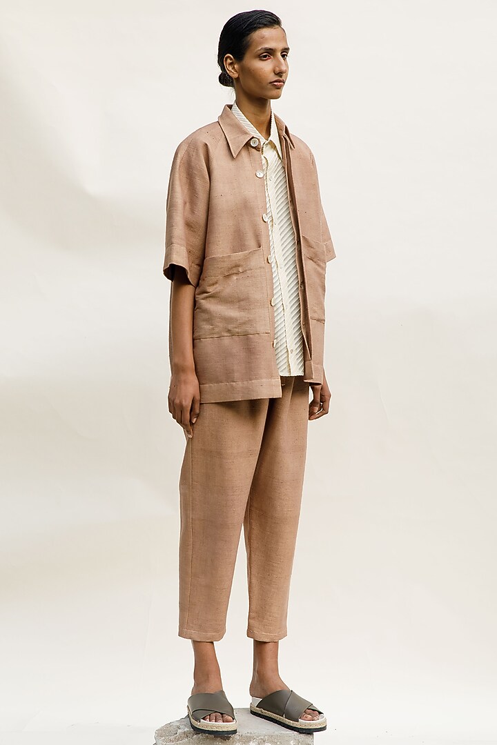 Nude Cotton Jacket by Urvashi Kaur at Pernia's Pop Up Shop