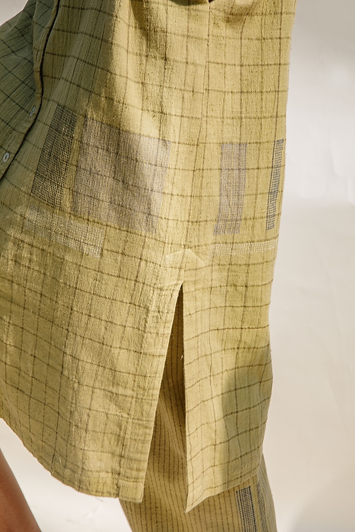 Ochre Organic Cotton Block Printed Tunic by Urvashi Kaur at Pernia's Pop Up Shop