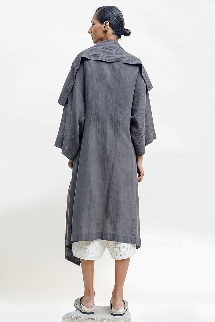 Slate Grey Organic Cotton Overlay by Urvashi Kaur at Pernia's Pop Up Shop