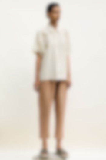 Nude Cotton Pants by Urvashi Kaur at Pernia's Pop Up Shop