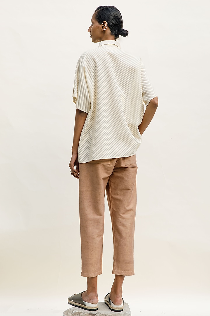 Nude Cotton Pants by Urvashi Kaur at Pernia's Pop Up Shop