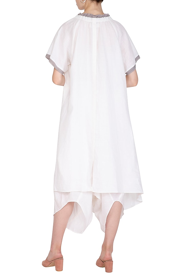 White Crushed Cowl Summer Dress by Urvashi Kaur at Pernia's Pop Up Shop