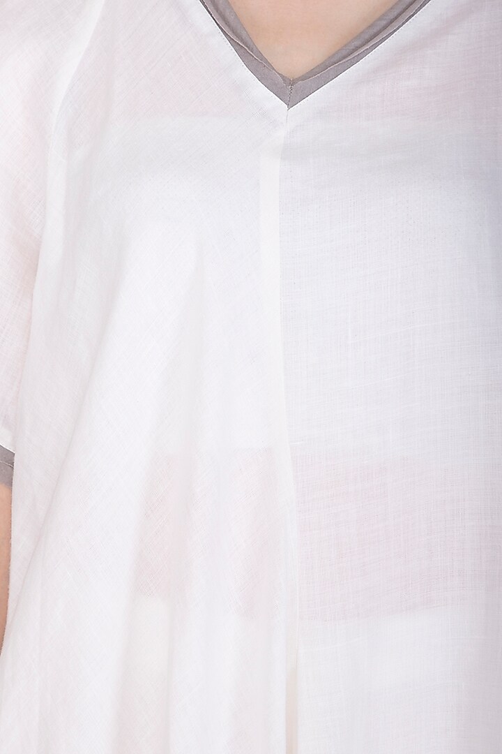 White Crushed Cowl Summer Dress by Urvashi Kaur at Pernia's Pop Up Shop