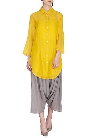 Yellow Tunic With Slip by Urvashi Kaur