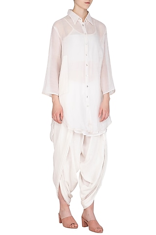 White Tunic With Slip by Urvashi Kaur