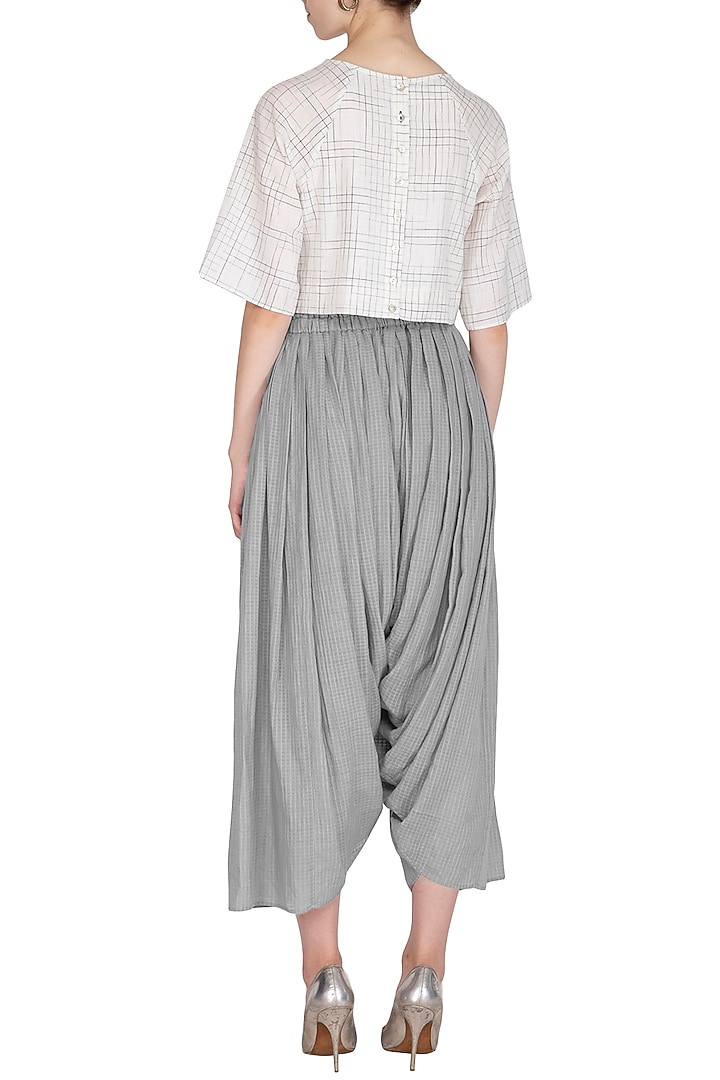 Grey Organic Cotton Salwar Pants by Urvashi Kaur at Pernia's Pop Up Shop