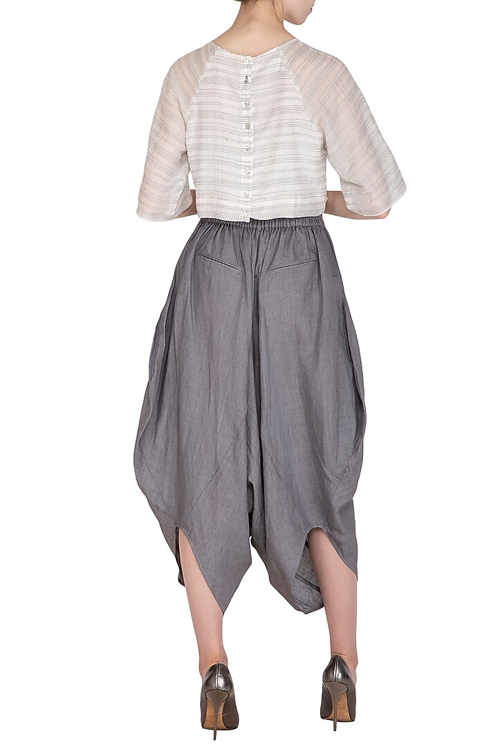 White Organic Cotton Crop Top by Urvashi Kaur at Pernia's Pop Up Shop
