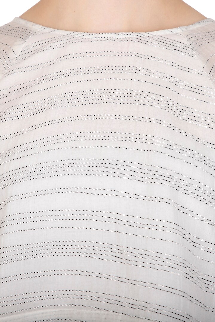 White Organic Cotton Crop Top by Urvashi Kaur at Pernia's Pop Up Shop
