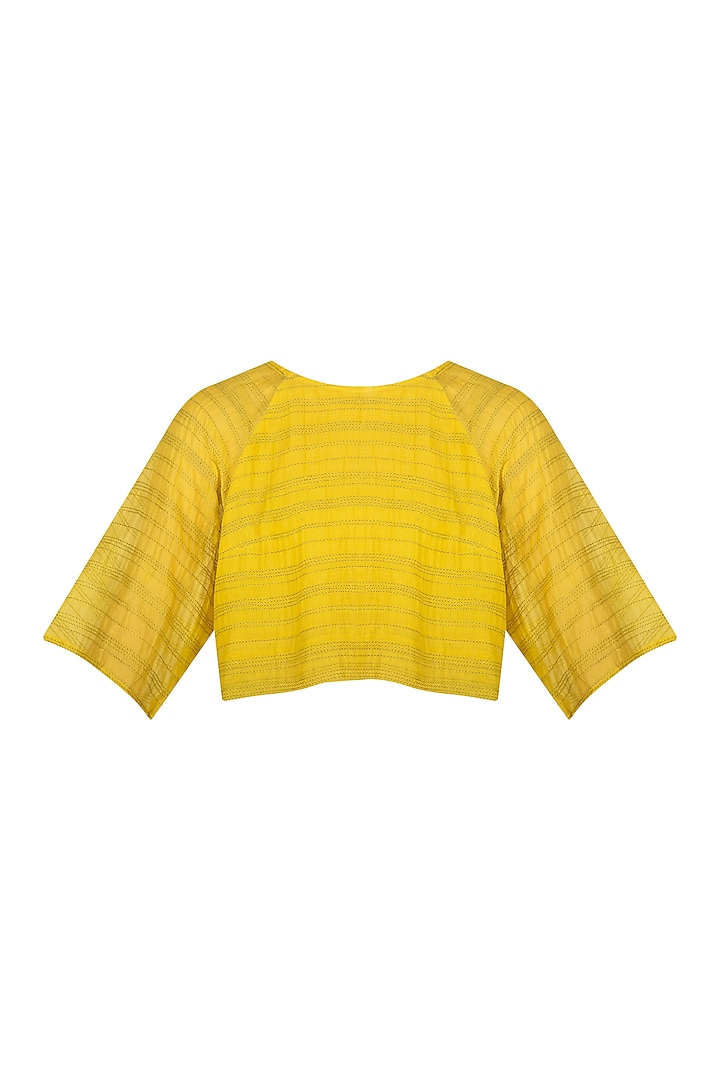 Yellow Organic Cotton Crop Top by Urvashi Kaur