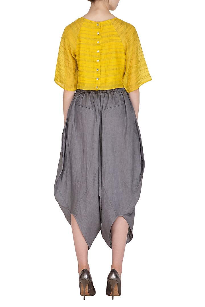Yellow Organic Cotton Crop Top by Urvashi Kaur at Pernia's Pop Up Shop
