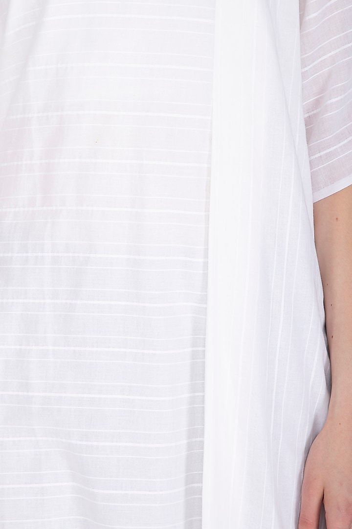 White Striped Tunic by Urvashi Kaur at Pernia's Pop Up Shop