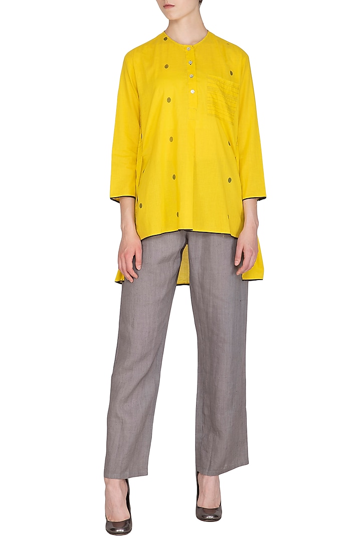 Yellow Short Tunic by Urvashi Kaur at Pernia's Pop Up Shop
