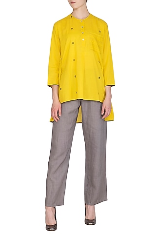 Yellow Short Tunic by Urvashi Kaur