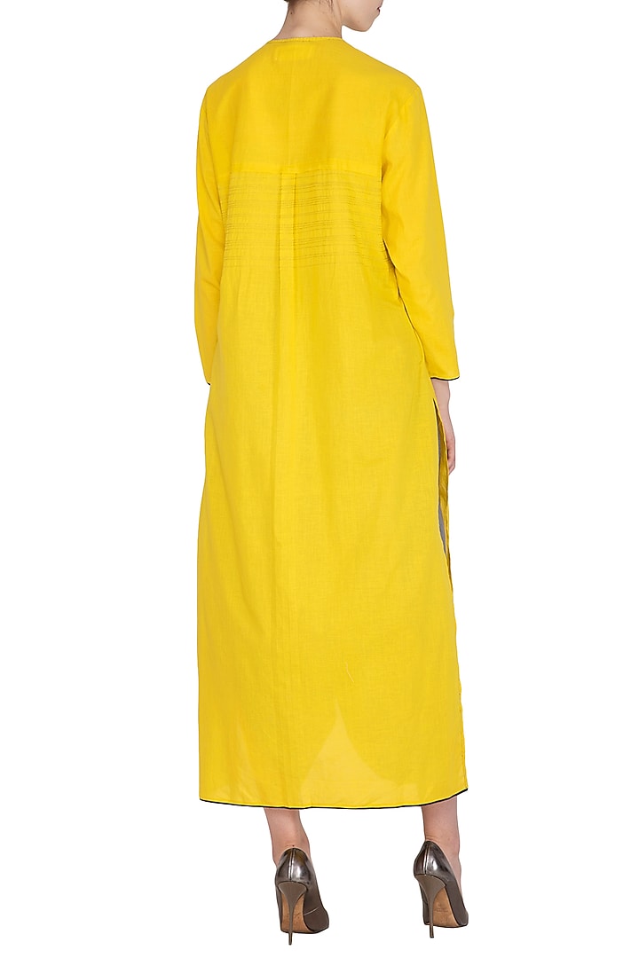 Yellow Dotted Tunic by Urvashi Kaur at Pernia's Pop Up Shop