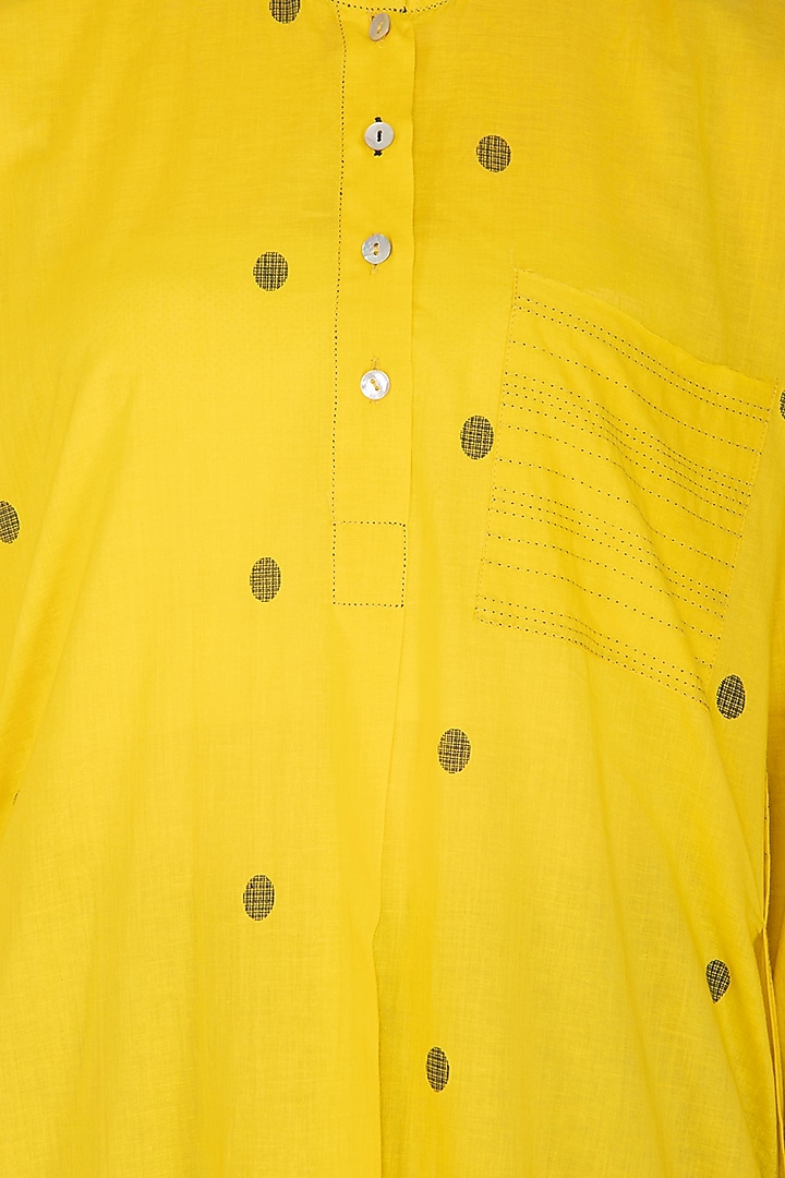 Yellow Dotted Tunic by Urvashi Kaur at Pernia's Pop Up Shop