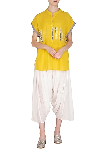 White Organic Cotton Salwar Pants by Urvashi Kaur