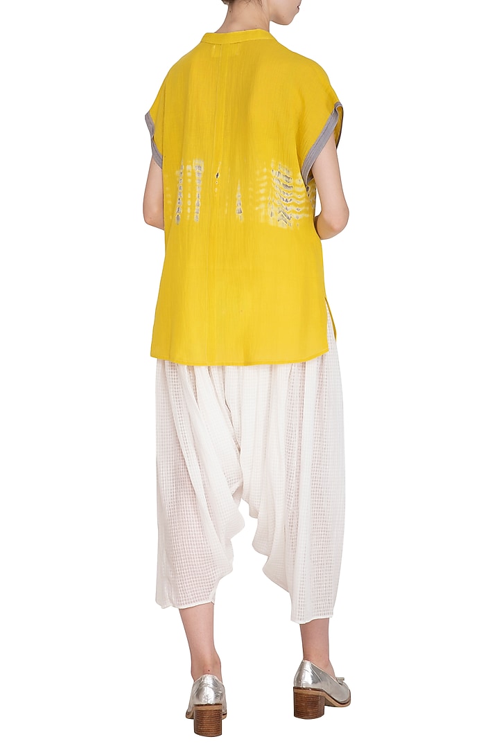 White Organic Cotton Salwar Pants by Urvashi Kaur at Pernia's Pop Up Shop