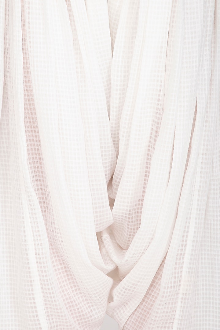 White Organic Cotton Salwar Pants by Urvashi Kaur at Pernia's Pop Up Shop