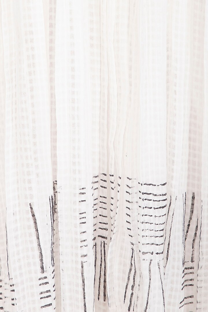 White Block Printed Vacation Dress by Urvashi Kaur at Pernia's Pop Up Shop