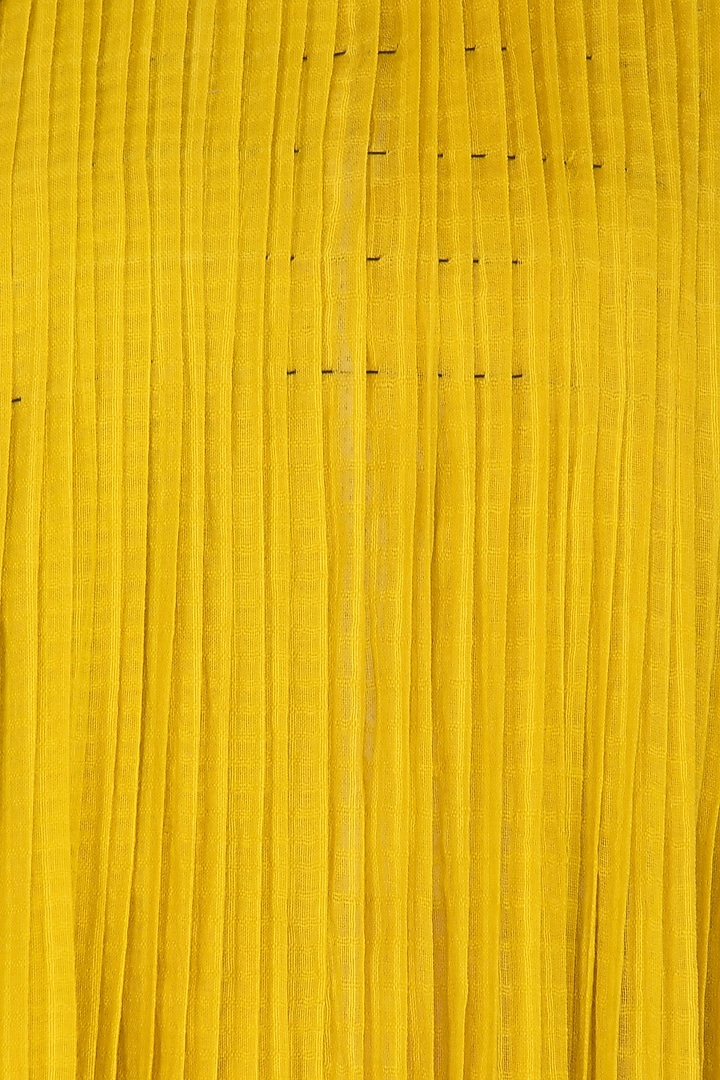 Yellow Block Printed Vacation Dress by Urvashi Kaur at Pernia's Pop Up Shop