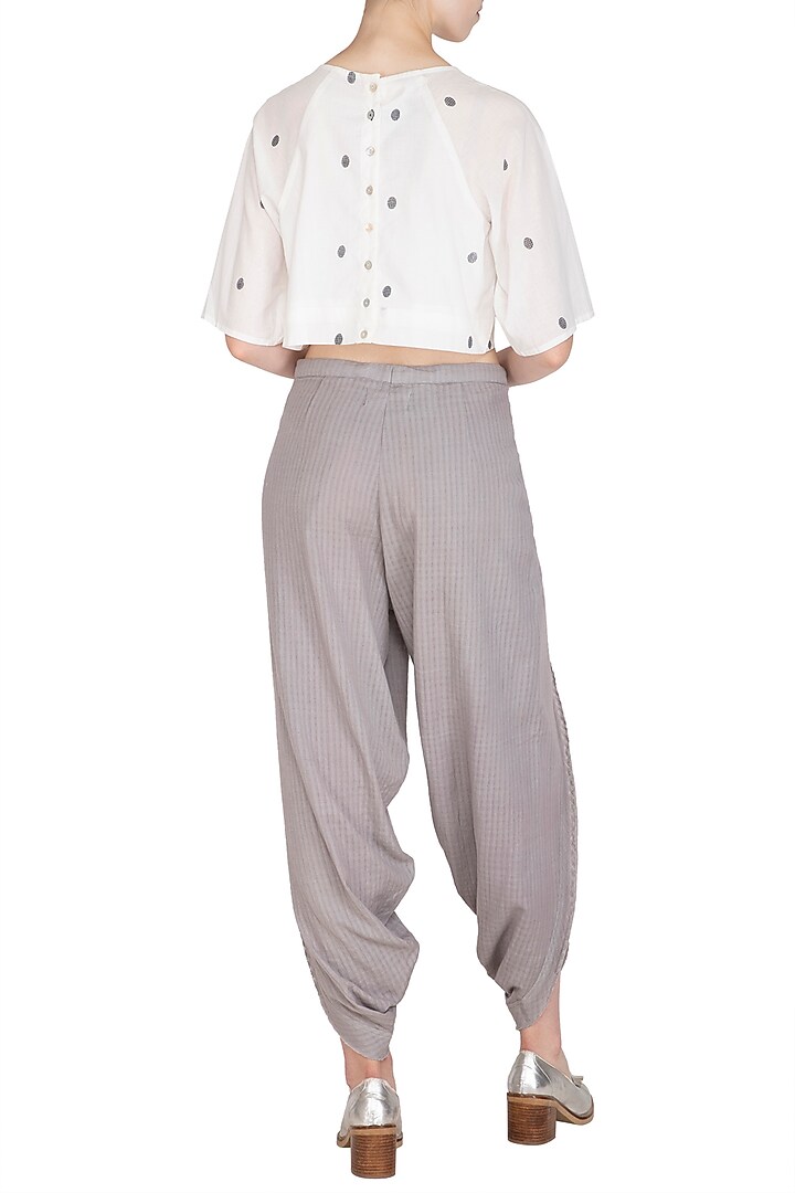 Grey Organic Cotton Dhoti Pants by Urvashi Kaur at Pernia's Pop Up Shop