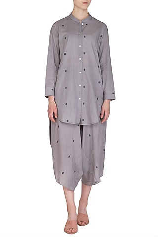 Grey Sheer Tunic by Urvashi Kaur