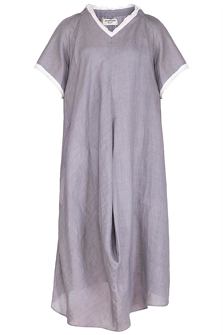 Grey Crushed Cowl Dress Design by Urvashi Kaur at Pernia's Pop Up Shop 2023