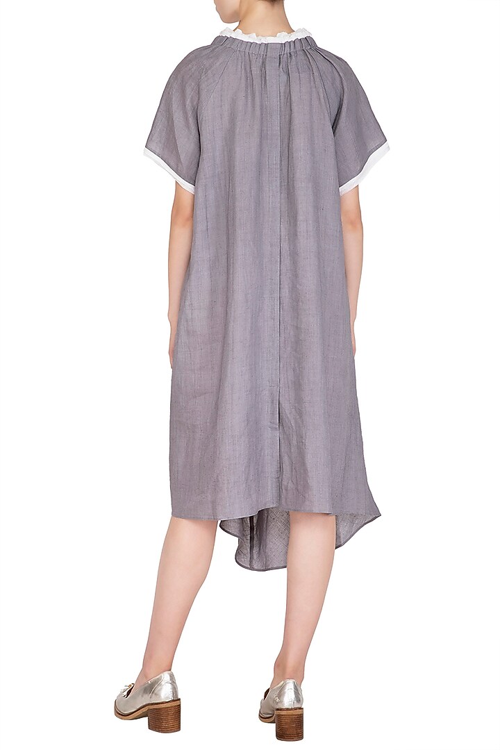 Grey Crushed Cowl Vacation Dress by Urvashi Kaur at Pernia's Pop Up Shop