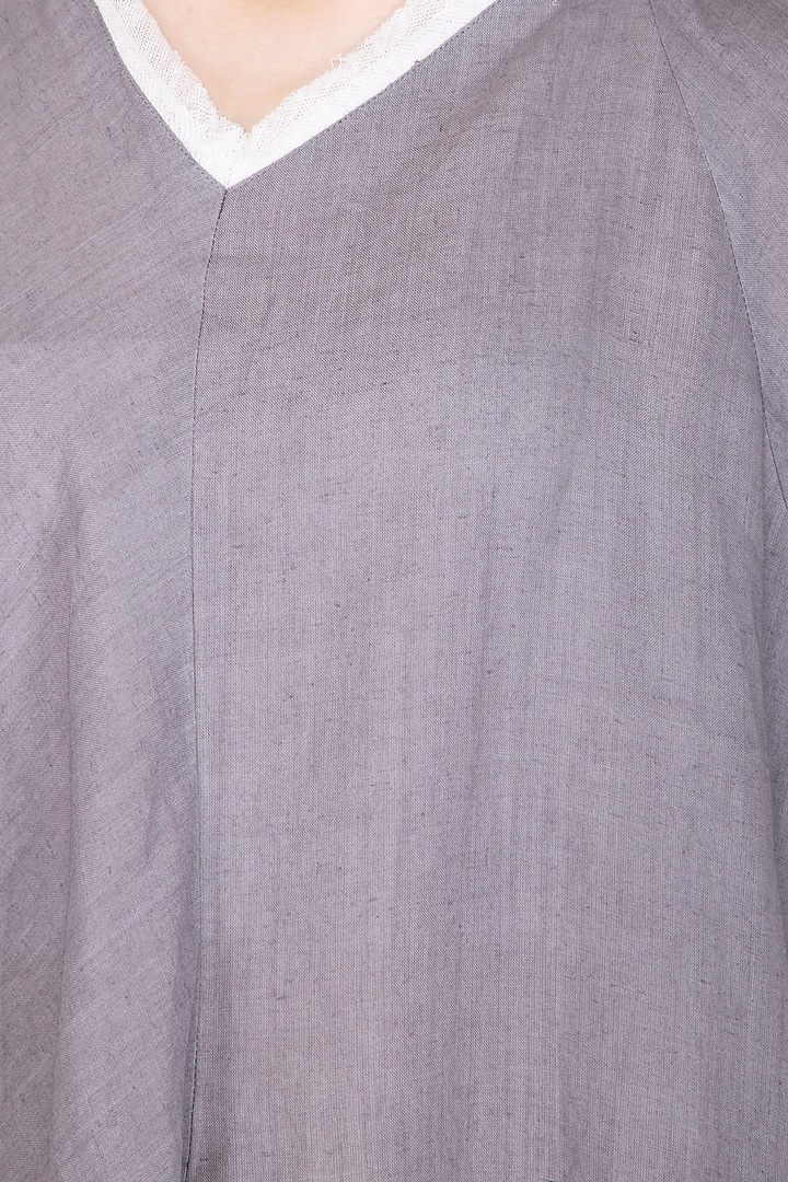 Grey Crushed Cowl Vacation Dress by Urvashi Kaur at Pernia's Pop Up Shop