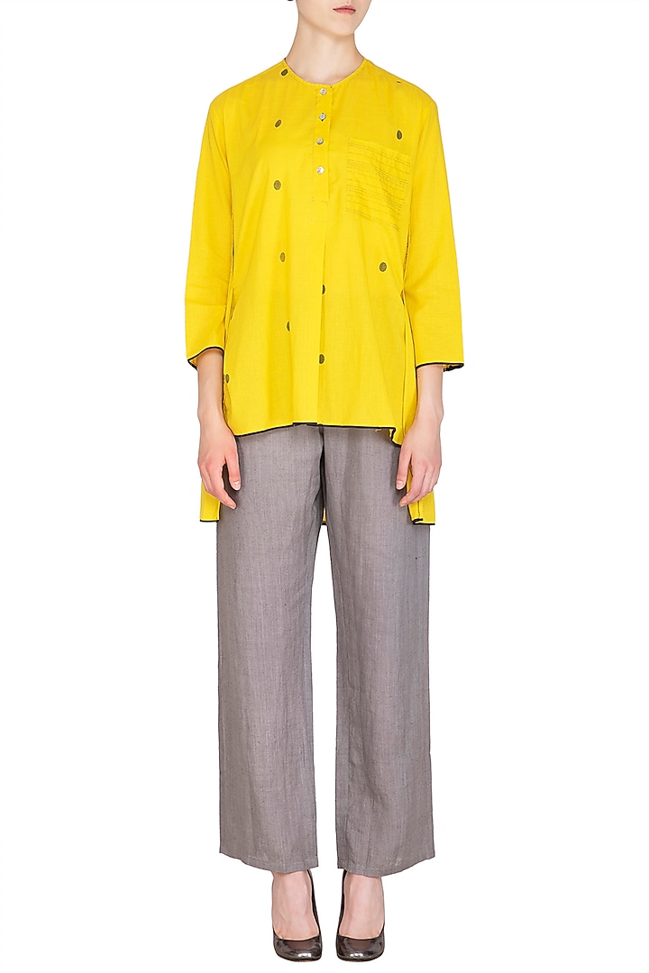 Grey Organic Cotton Pants by Urvashi Kaur at Pernia's Pop Up Shop