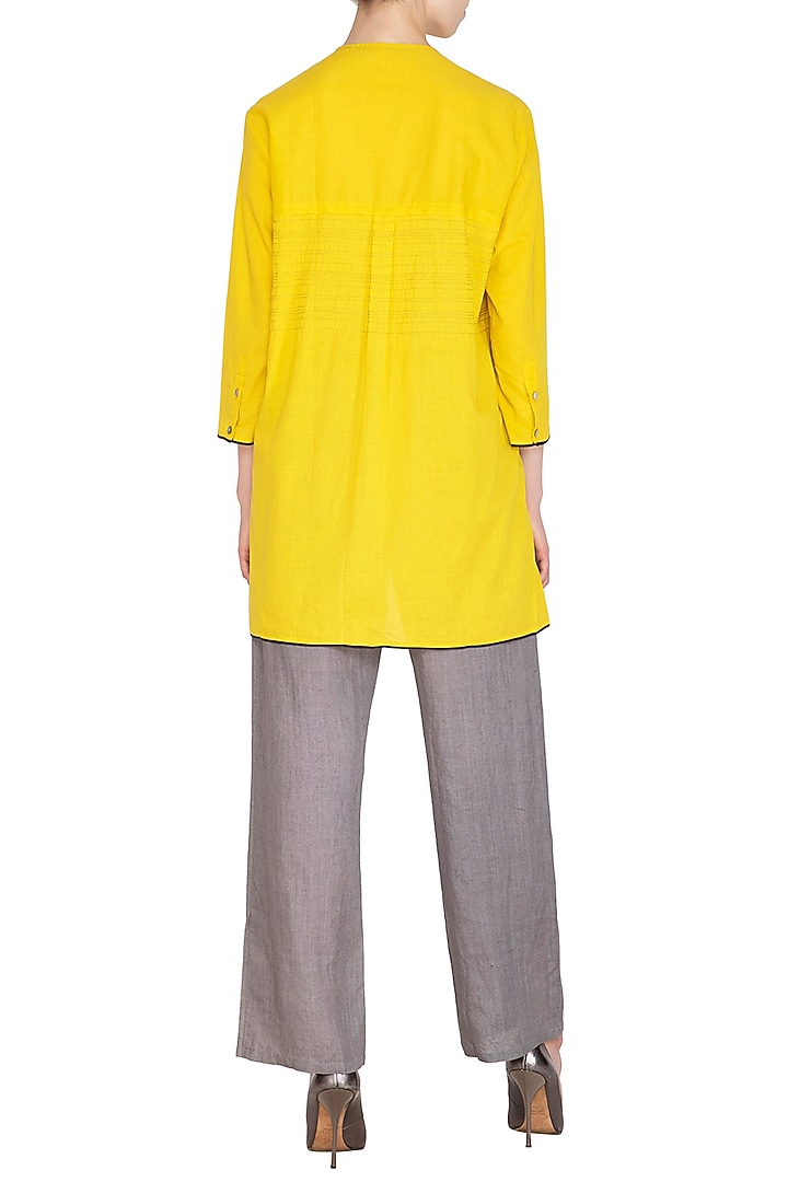 Grey Organic Cotton Pants by Urvashi Kaur at Pernia's Pop Up Shop
