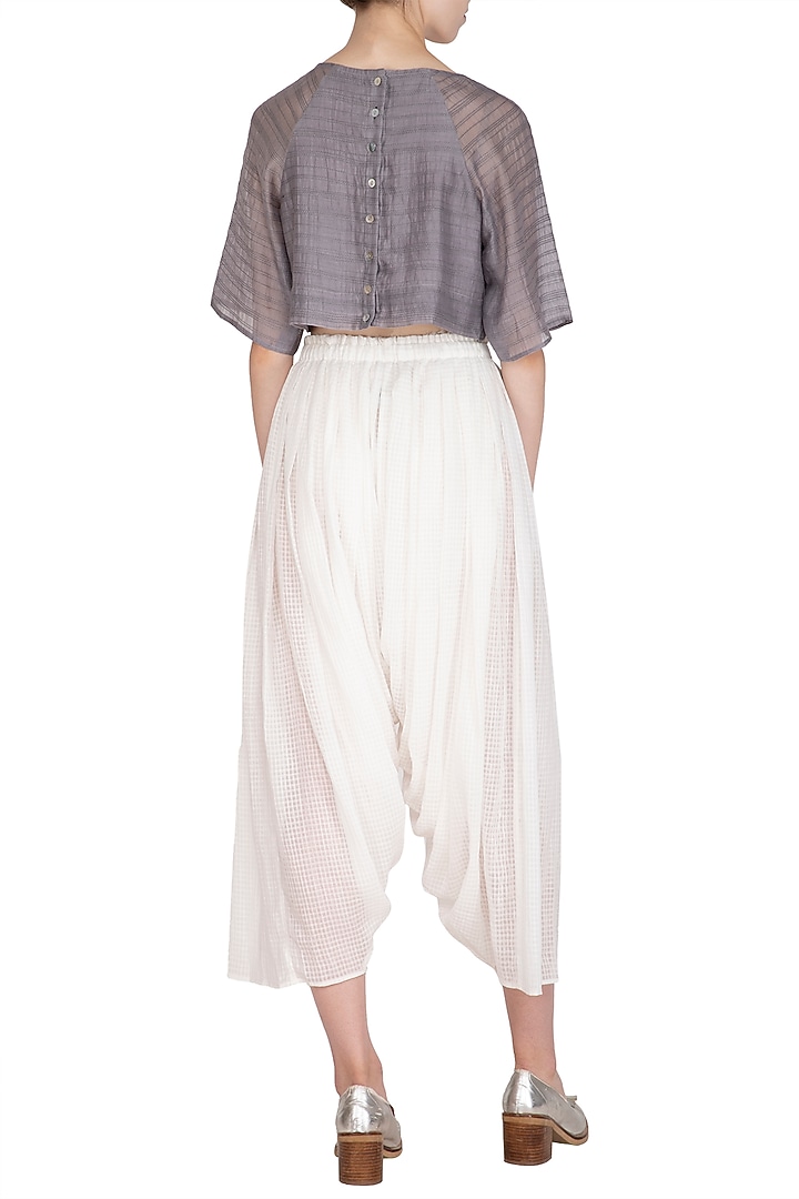 Grey Organic Crop Top by Urvashi Kaur at Pernia's Pop Up Shop