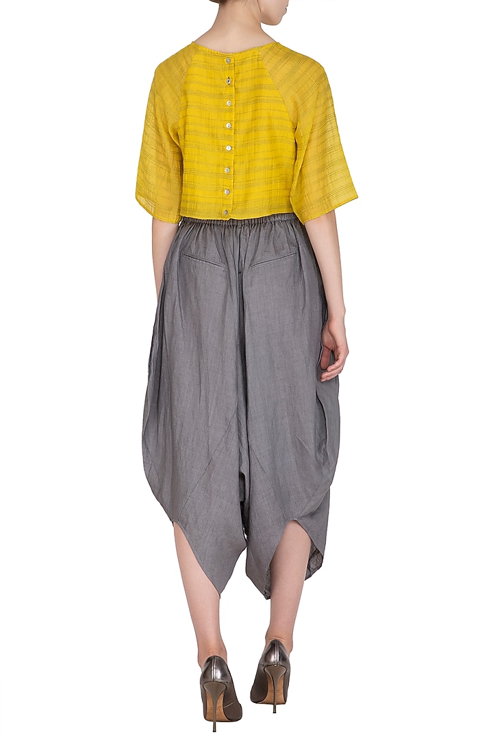 Grey Cotton Dhoti Pants by Urvashi Kaur at Pernia's Pop Up Shop