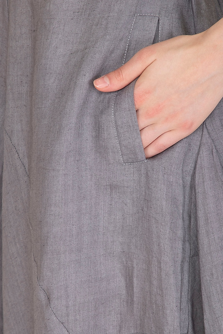 Grey Cotton Dhoti Pants by Urvashi Kaur at Pernia's Pop Up Shop