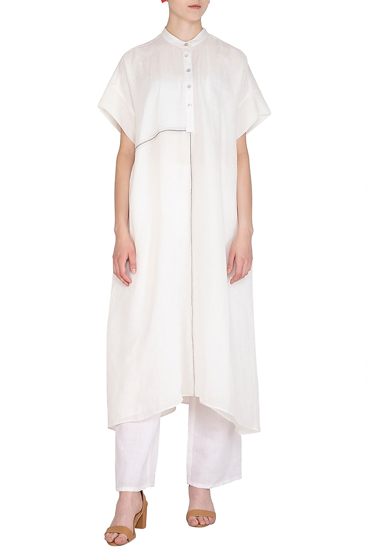 White Organic Cotton Tunic by Urvashi Kaur at Pernia's Pop Up Shop