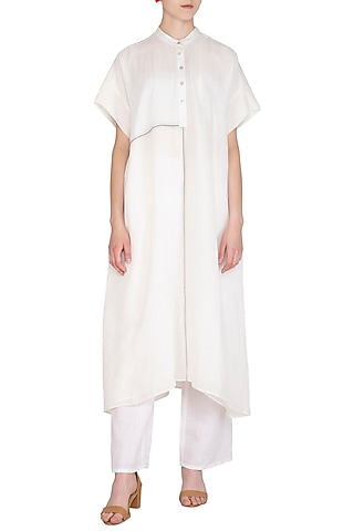 White Organic Cotton Tunic by Urvashi Kaur