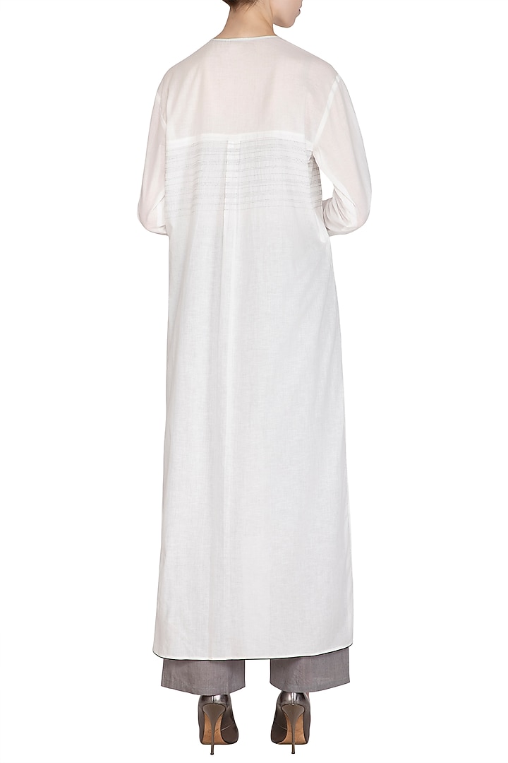 White Dotted Tunic by Urvashi Kaur at Pernia's Pop Up Shop