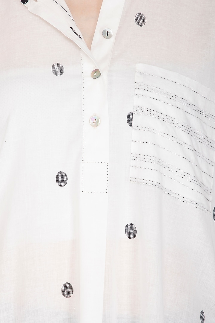 White Dotted Tunic by Urvashi Kaur at Pernia's Pop Up Shop