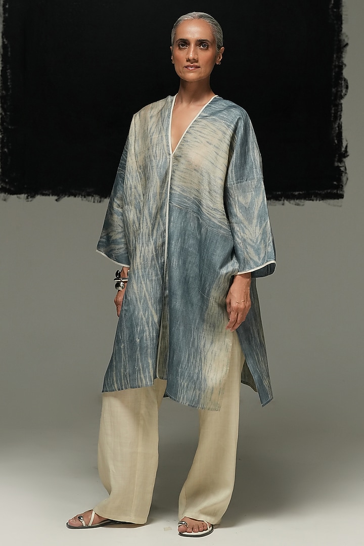 Pearl White Linen Pants by Urvashi Kaur at Pernia's Pop Up Shop