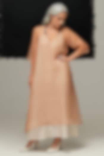 Rust Handwoven Sheer Organza Tunic by Urvashi Kaur at Pernia's Pop Up Shop