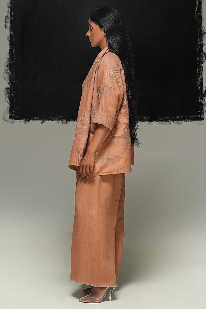 Rust Linen Pants by Urvashi Kaur at Pernia's Pop Up Shop
