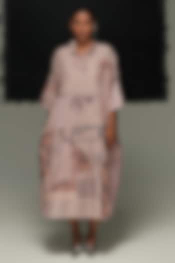 Dusty Pink Zero Waste Fabric Midi Cocktail Dress by Urvashi Kaur at Pernia's Pop Up Shop