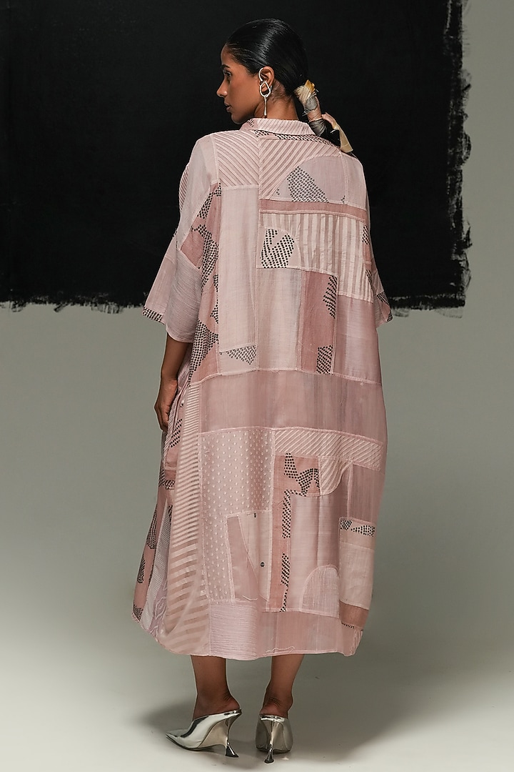 Dusty Pink Zero Waste Fabric Midi Cocktail Dress by Urvashi Kaur at Pernia's Pop Up Shop