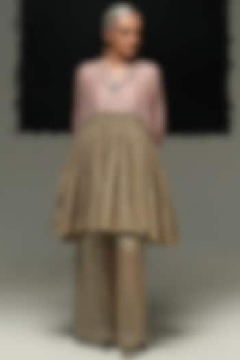 Warm Grey Kota Cotton Pants by Urvashi Kaur at Pernia's Pop Up Shop