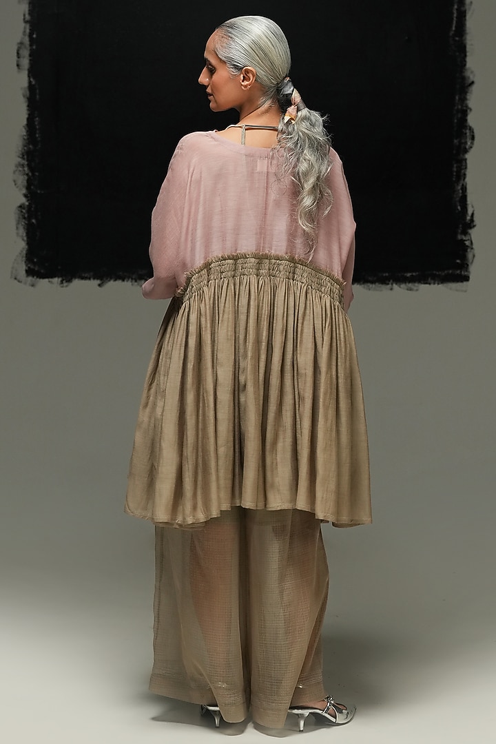 Warm Grey Kota Cotton Pants by Urvashi Kaur at Pernia's Pop Up Shop