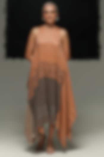 Multi-Colored Handwoven Linen Block Printed Vacation Dress by Urvashi Kaur at Pernia's Pop Up Shop