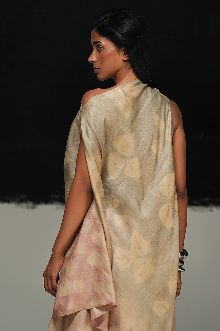 Multi-Colored Ombre Handwoven Tussar Silk Top by Urvashi Kaur at Pernia's Pop Up Shop