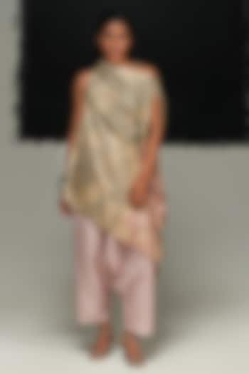 Pink Linen Silk Pants by Urvashi Kaur at Pernia's Pop Up Shop